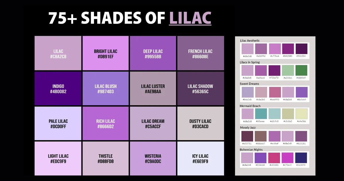  shades of Lilac color