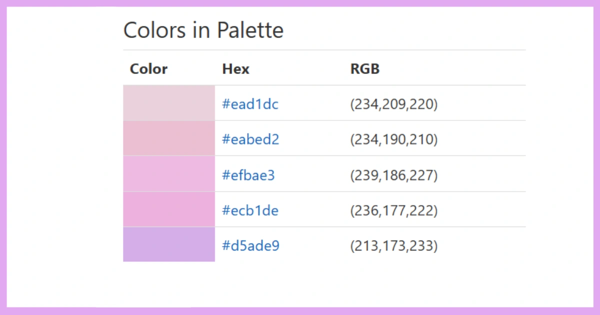 The Color of Pale Lilac