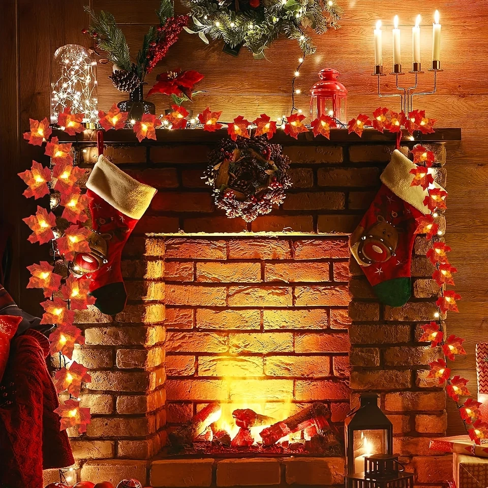Christmas Fireplace Mantel Wallpapers