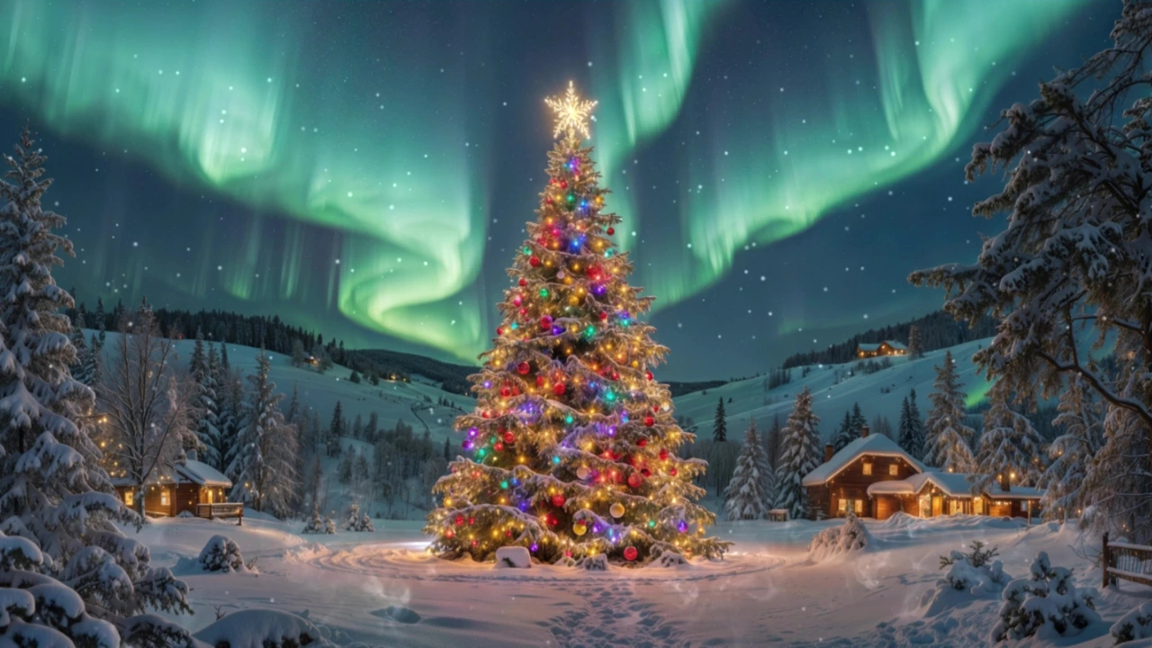 Northern lights Christmas wallpapers