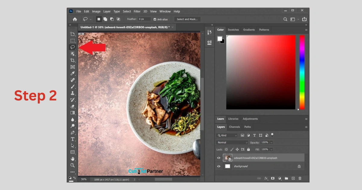 Step 2 Selected part
