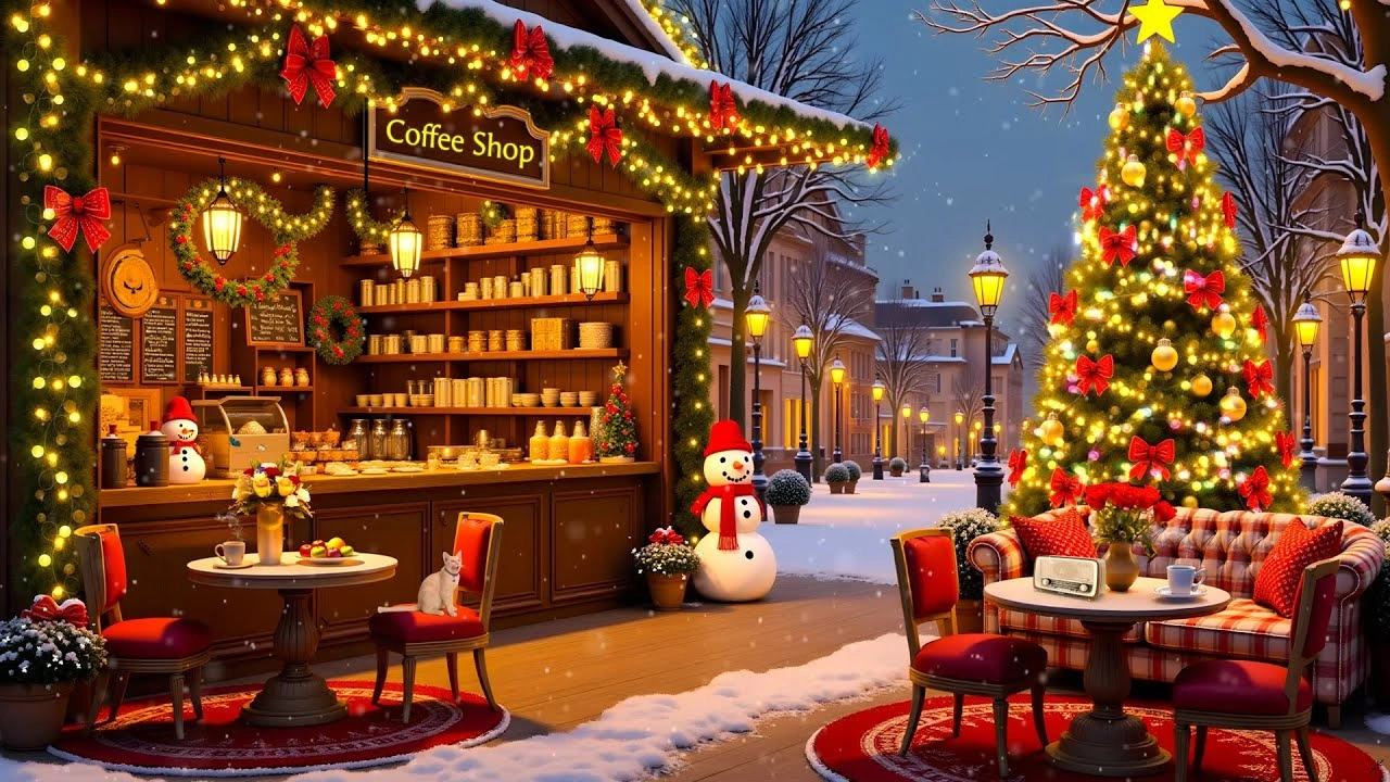 Winter Coffee Shop Christmas Wallpapers