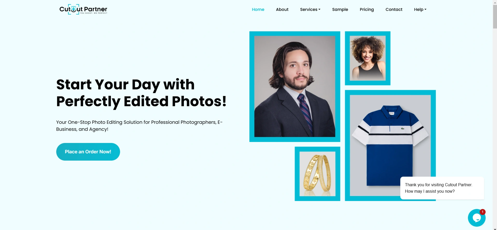 Cutout partner website home