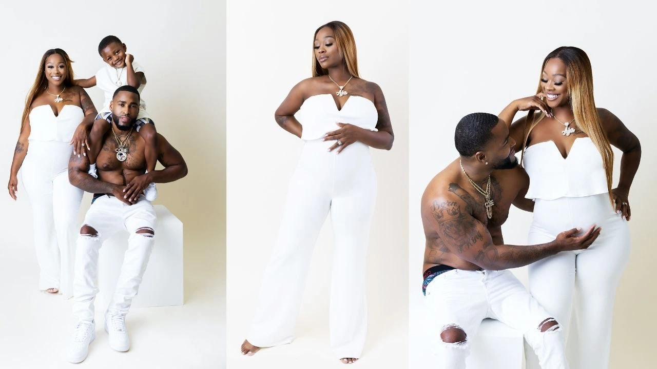 Studio Setup for Maternity Portrait Photography Studio White Background